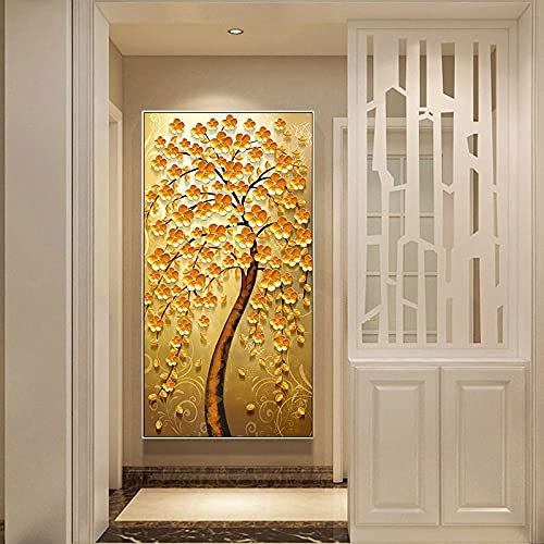 DIY 5D Diamant Malerei kits Malen nach Zahlen Geldbaum groß Diamond Painting Bilder Vollbohrer Stickerei Kreuzstich Kristall Strass Gemälde für Home Wanddekoration Mosaik Geschenk 40x80cm