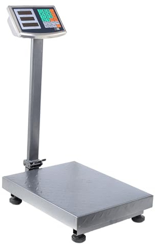 Balance Plateforme 150 kg – Pèse-Colis Numérique Professionnel avec Plateau 40×30 cm, Graduation 50 g, Affichage LED, Batterie Rechargeable & Secteur, kg/lb