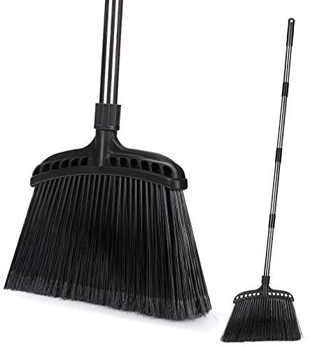 Myiosus Scopa, Scopa da Giardino, Scopa per Esterni con Setole Dure, 140 cm Manico Lungo in Acciaio Inox, Larghezza 38 cm, Scopa Industriale, Casa, Ufficio, Strada, Balcone, Terrazzo, Piazza