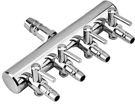 Pond Air Pump Manifold, Adjustable Aquarium Air Control Valves, Stainless Steel Fish Tank Airline Splitter, Air Control Valve for Aquarium, Fish Tank Air Pump Accessories(4 Way)