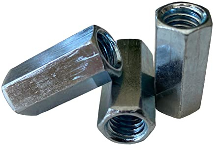 Hex Rod Coupling Nuts 1/2-13 x 1-1/4 Length Threaded Rod connectors zinc (2)