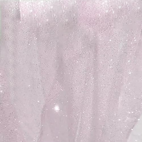 100cm x 150cm Soft Glitzer Tüllstoff Netzstoff zum Nähen, Bling Tüll Mash Stoffe Dekostoff für DIY Basteln Bekleidung Tüllrock Hochzeitskleid Schleier Vorhänge Tischdecken Hochzeit Party Deko,Rosa