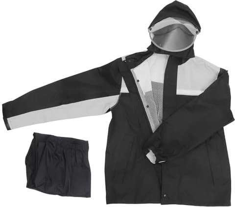 CHILDWEET Equipo De Lluvia Completo Para Hombre Chaqueta y Pantalones Impermeables Traje Para Motocicleta Seguro y Cómodo Alta Visibilidad