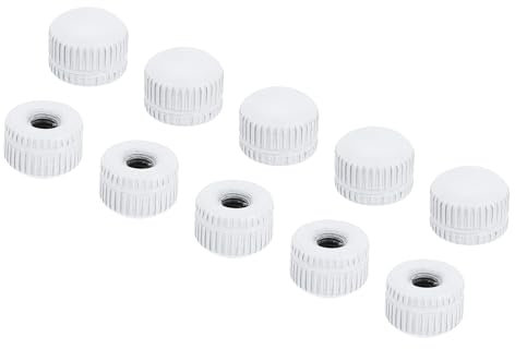 PATIKIL Écrou Borgne M4x9x11, 50 Pcs Écrou à Capuchon Vis Bouton Cache Boulon Filetage Femelle, Moleté, Quincaillerie Décorative, Luminaires, Blanc
