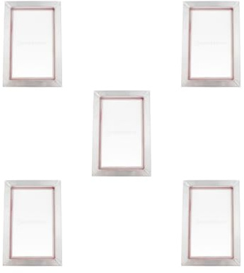 Adoorniequea 5er-Set Aluminiumrahmen, 68 x 91 cm, Größe 90 weiße Siebdruck-Siebdruck-Siebdrucke