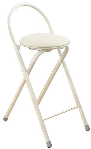Sgabello Alto Pieghevole, Sedie Pieghevoli Imbottite, Sgabello Pieghevole Portatile, Sgabelli da Bar Alti per Cucina da Interno (Color : White 1pcs, Size : 61cm/24in)