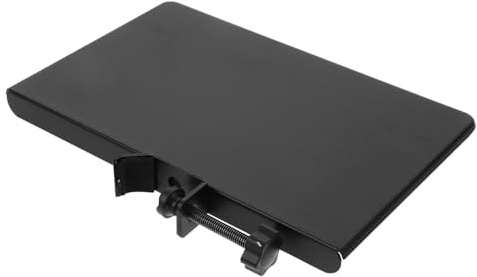VICASKY Adjustable Height Microphone Rack Sound Card Tray Made of Stable Iron with Maximum Clamping Width 3cm for Home and Office Use Black Mic Stand Shelf Holder