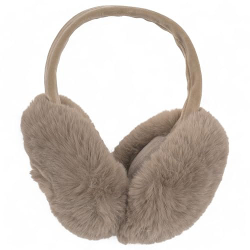 MIJOMA Faltbare Ohrenwärmer Fluffy – Kunstfell Earmuffs, Weich & Warm, Unisex, Einheitsgröße, Maschinenwaschbar (Karamell)