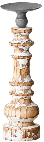 KFHJSNN Kandelaber aus Holz im Vintage-Stil, Kerzenhalter für nordische Tischdekoration, geeignet für Abendessen bei Kerzenschein, Kerzenhalter für den Esstisch (1) Prosperous