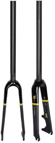 BSFHQS BMX-Vordergabel Falträder Starre Gabeln Für 406 20-Zoll-Radsätze 1-1/8 Gerades Rohr Harte Gabel Kohlefaser Scheibenbremse Fahrradgabel Schnellspanner 9 * 100MM QR(Black Yellow)