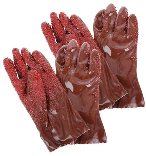 Cabilock Heavy Duty Utility Gloves 2 Pairs Waterproof Sewer Gloves with Antislip Texture and Adaptable Snake Design for Men and Women
