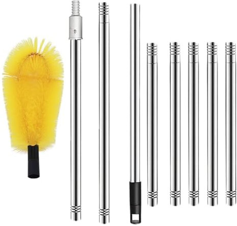 KMGDM Extendable Roof Gutter Cleaner Practical Stainless Steel with Sturdy Bristles Portable for Home Maintenance Daily Use