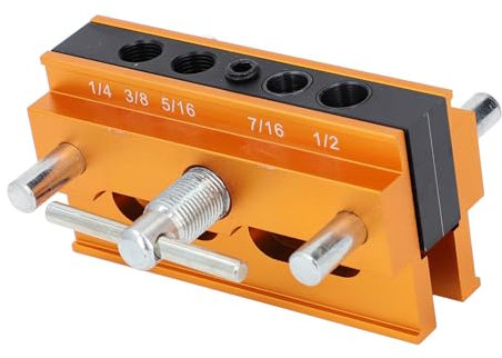 Kit di Maschere per Tasselli Autocentranti per la Lavorazione del Legno, Set di Boccole Guida per Fori Dima per Tasselli in Legno a Larghezza Regolabile, 6 Boccole, Guida per