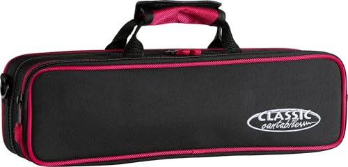 Classic Cantabile Leichtkoffer für Querflöte pink - Gig Bag für alle gängigen Querflöten - Lightcase mit Reiß- und wasserfestem Außengewebe - Softcase mit hochwertiger Thermopolsterung - inkl. Gurt