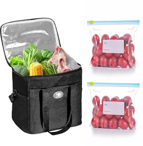 Borsa Frigo, Borsa da Picnic Pieghevole da 16 Litri, Borsa per Conservare Gli Alimenti, Isolamento per Il Pranzo, Riutilizzabile, Multi-Tasche per Campeggio In Famiglia, Picnic, Barbecue, Viaggi