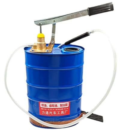 Amagogo Auto Hand Kurbel Öl Zahnradöl Füllstoff Ölspender 10L Getriebeölfüllpumpe Mehrzweck 1,1 m Ölauslassrohr Blau