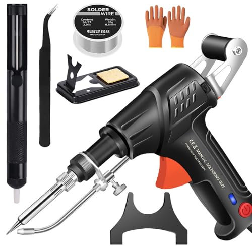 Qosigote Outils De Soudage Industriels À Chauffage Interne, Fer À Souder Multifonction, Soudeur Laser, Ensemble De Pistolets À Souder (Noir)