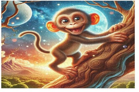 AFFE Puzzles 1000 Teile Für Jugendliche Kreatives Holzpuzzlespielzeug Familienspiel Schwierigkeitsgrad Herausforderungspuzzles （75×50cm）