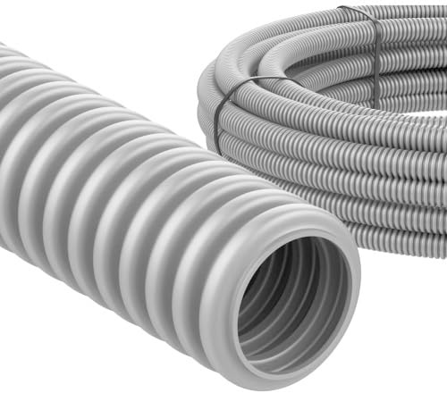 ViD flexibles Leerrohr/Wellrohr M20, 25 Meter, lichtgrau | Innen-Ø 13,4mm, 320N, 1J, -5°C / +60°C | Kabelschlauch für Elektroinstallation