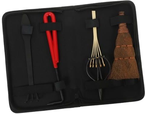 Kit de Ciseaux de Taille pour Bonsaï 5 Pièces en Bois et Plastique