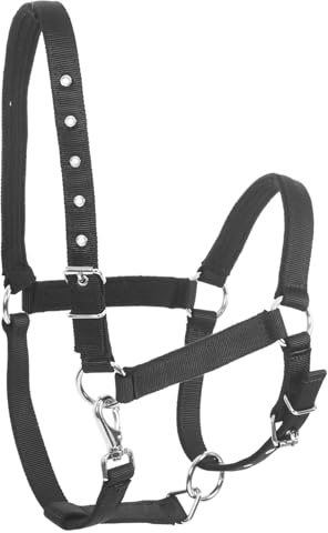 ERINGOGO Headcollar Halter Rope Field Safe Adjustable Nylon Hybrid Halter Portable Lightweight Snap Breakaway Horse Alloy Braided Leading Rope Equestrian Training Tack