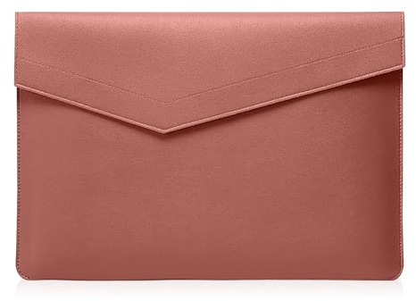 HinZann 13-14 Zoll Laptoptasche Hülle für MacBook Neo/Air/Pro - Rosa | für MacBook Air 13 Zoll M5 M4 M3 M2 M1 / Pro 14 Zoll M5 M4 M3 M2 M1 Pro/Max, PU Leder, Leichtgewicht Schutzhülle