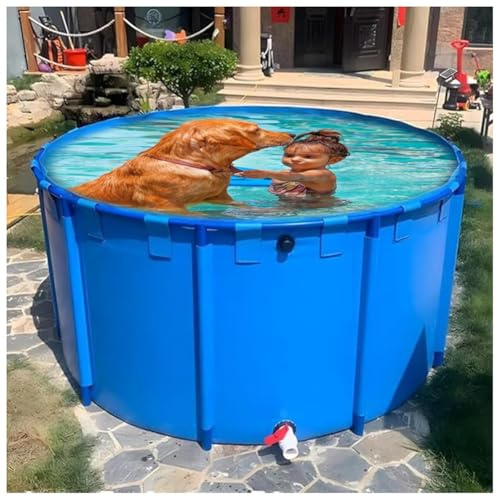Bassin à koï rond hors sol durable et piscine familiale - 2 x 0,8 m (2 400 L) avec cadre robuste pour la pisciculture, le bain des animaux, la pataugeoire des enfants et l'irrigation - Acces