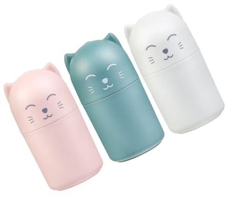 Alipis Set da 3 Bottiglie Porta Stuzzicadenti Cartoni Animati in Plastica, Distributori Portatili Dispenser Rotante, Organizer per Stuzzicadenti per Frutta, Dessert e Antipasti