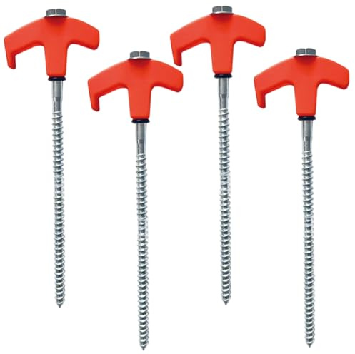 Jorzer 4pcs enjeux de Tente Lourds, 9, 8 Pouces Ancres de Terre Non vis avec Le conducteur tête hexagonale Poussent dans Les Pointes Tente Sombre pour la randonnée en Camping décor extérieur.