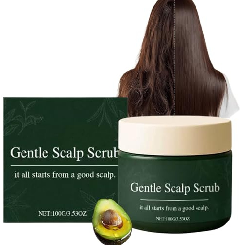 Natural Scalp Scrub,Scalp Moisturiser – Deep Cleansing Scalp Exfoliator for Itchy S-calp Relief & Dandruff Care, Gentle Scalp Cleanser for All Hair Types,Hair Exfoliator Scrub,100g