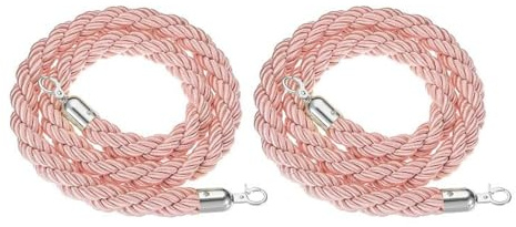 Grönt tvinnat hamparep med d-klämmor kö bererrep för flygplatser/banker/konserter – 2-pack 300 cm (118 tum) – snygg och miljövänlig
