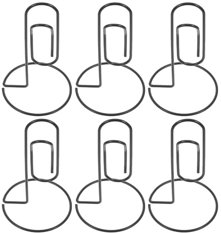 jojofuny Porte-cartes de Table 130 Mm en Métal Noir, Lot de 6 Clips Porte-photos Multifonctionnels, Support Mémo Bureau pour Notes, Cartes de Visite et Numéros de Table, Usage Événementiel