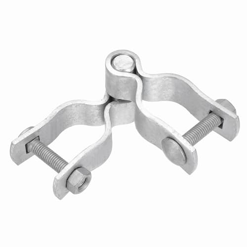 QUARKZMAN Bisagra Para Poste De Puerta De Cerca De Malla, 1-3/8 Bisagras De Acero Galvanizado Para Poste De Cerca De Malla Pesada Con Pernos Y Tuercas Para Tubo Redondo Exterior