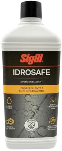 Impermeabilizzante Idrorepellente all’Acqua 1L per Terrazza e Balcone – Protettivo Antipioggia Anti Infiltrazioni, Nanotecnologico per Cotto, Pietra, Gres, Cemento e Pavimenti Esterni – Idrosafe
