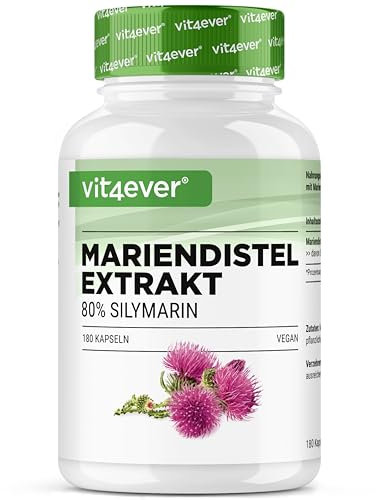 Estratto di cardo mariano 180 capsule da 500 mg ciascuna - 80% di silimarina - scorta di 6 mesi - (contenuto e purezza dei principi attivi) - altamente dosato - Vegan