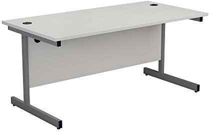 FF JEMINI 1600 RECT DESK WHITE/SLV
