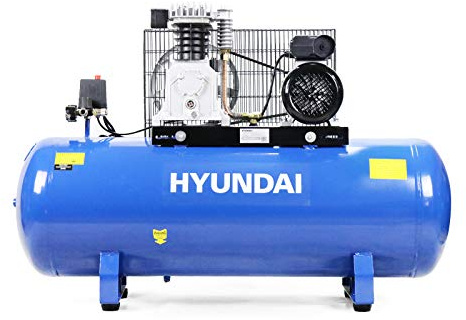 Hyundai 150L Air Compressor 3HP Twin Cylinder Belt Drive, 14CFM 145psi Low Noise Electric Workshop Compressor for Tools, Spray Painting & Inflation