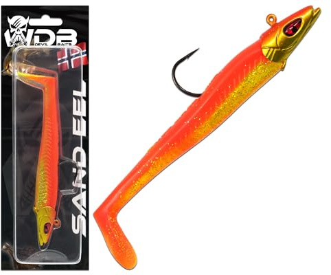 Wild Devil Baits Sand EEL Sandaal Meeres Shad Gummifisch (Red Devil, 90g)