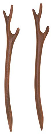 Lurrose 2 StüCk Holz Haarstäbchen Sandelholz Chinesische Haar Stäbchen Weihnachten Hair Stick füR Alltag und Festliche AnläSse
