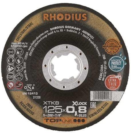 RHODIUS TOPline XT8 EXACT X-LOCK Extradünne Trennscheibe 125 x 0,8 x 22,23 mm 25 Stk