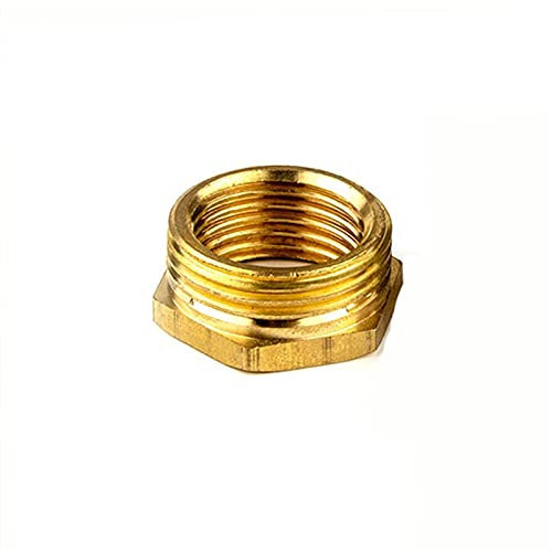 Mdingbao-Brass Connector Fitting Brass Hose Fitting Hex Reducer Bushing M/F 1/8 1/4 3/8 1/2 3/4 1 BSP Male To Female Change Coupler Connector Adapter, Garden hose connector ( Color : 03 04 )