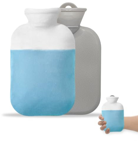 Miniature Hot Water Bottle, with Soft Plush Cover 500ml Small Hot Water Bottles for Keep Warm，Feet Warmer Hot Water Bag (500ML)