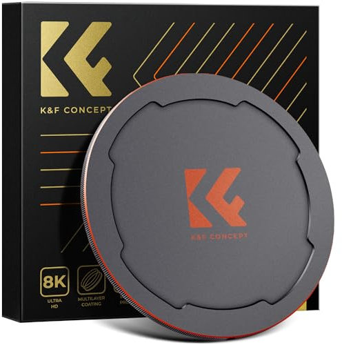 K&F Concept 2-in-1 Magnetic Metall Objektivdeckel mit Gewinde-52mm,Kompatibel mit Objektiven und K&F Concept Magnetischen Filtern