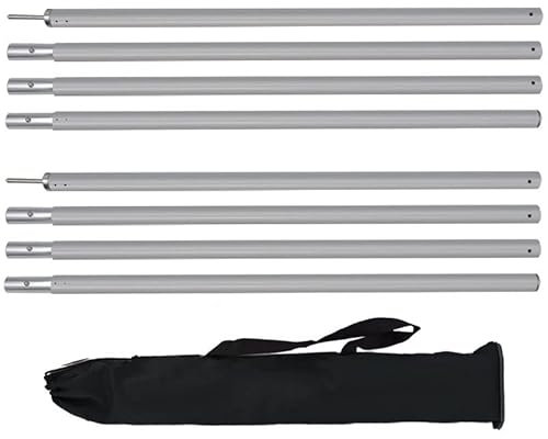 GSJNHY Vordachstangen Set 2,4 Meter Aluminium-Planenstangen, strapazierfähige, verstellbare Stützstange, Markise, Überdachung, Stange, Camping, Outdoor-Ausrüstung, Zubehör