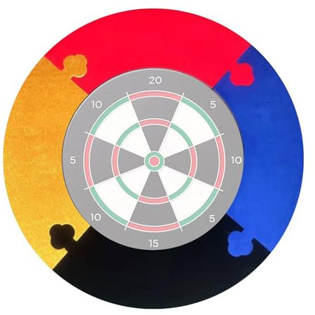 KERALI Dartboard Protective Ring, EVA Dartboard Surround Wall Protector, Colorful Spliced Design Dart Board Surround Ring, Lightweight Dartboard Surround Ring for All Standard Size Dartboards