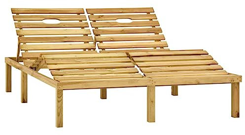 AUUIJKJF Home Outdoor Sonstiges: Doppel-Sonnenliege, grün imprägniertes Kiefernholz