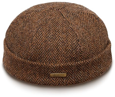 Sterkowski Docker Beanie Cap | Harris Tweed Dockermütze für Herren und Damen | Warm Bequemer Seemannsmütze