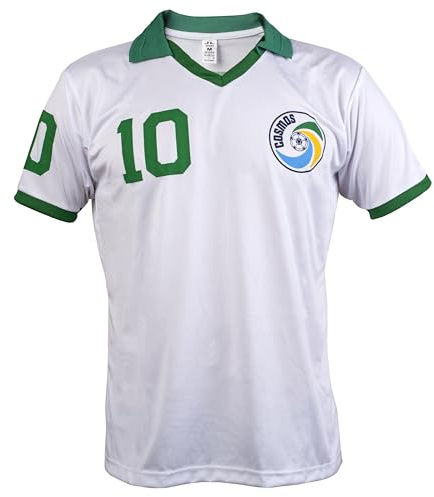 JL Sport Pele Edson Arantes do Nascimento Retro NY Cosmos Football League White Jersey 10 Jersey, Vitt, M