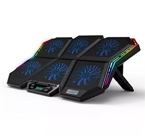 ZHCHAO Gaming Laptop de 12-17 Pulgadas de Pantalla de enfriamiento de la computadora portátil portátil Cooler Stand con Seis Ventiladores(Blue,White)
