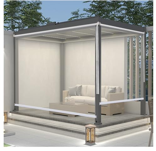 Tende a Rullo Trasparenti for Esterni,Tapparella Avvolgibile Trasparenti for Giardino,Antipioggia Tende Avvolgibili for Finestre,Tende a Rullo in PVC con Raccordi e Catena(W90*H250cm/W35.43*H98.42in)